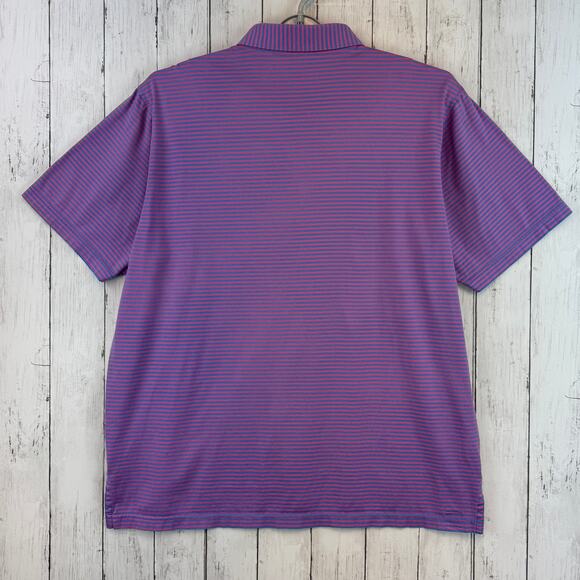 Peter Millar Purple/Blue Cotton Stripe Pilot Mill Halifax Polo Men’s Size XL - Picture 4 of 12